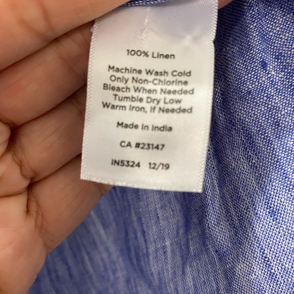 Talbots Linen Popover Top, size Medium or 6 or 8 - Picture 7 of 9